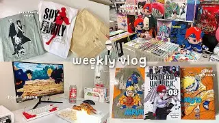 🌸 chill & productive day, drawing, manga haul & shopping, spy x family uniqlo shirts ~  weekly vlog