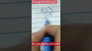 prime factorization of 57| गुणनखंड 57 का#short# viral#trending