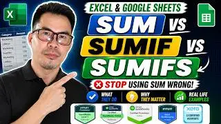 How to Use SUM, SUMIF & SUMIFS in Excel and Google Sheets (Step-by-Step Guide)