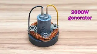 New free energy 3000W 250v magnetic generator with light bulb at home