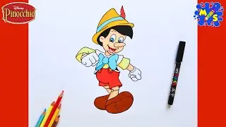How to Draw Pinocchio Step by Step | Easy Disney Character Drawing Tutorial 🎨