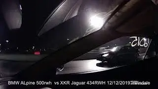 Jaguar XKR 434rwh vs 500rwh BMW Alpina B6 drag race