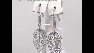 Серьги листики ажурные серебряные родированные c23073 в SilverLand