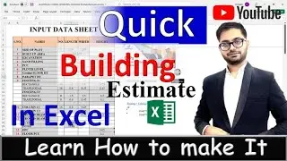 Live Class || In Excel How to make Quick Building Estimate With Complete Steps || Civil Guruji