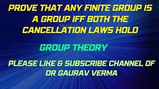 #semigroup #Prove that any finite semigroup is a group iff both the cancellation laws hold.