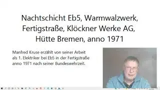 Kl&ouml;ckner Nachtschicht Eb5, Warmwalzwerk, Bremen 1971