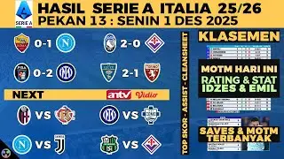 HASIL LIGA ITALIA 2025 TADI MALAM - ROMA VS NAPOLI, PISA VS INTER MILAN, ATALANTA, SERIE A KLASEMEN