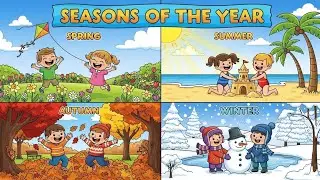 🌸☀️🍁❄️ Seasons of the Year | Fun Learning Song for Kids & Toddlers | Happy Tales & Tunes