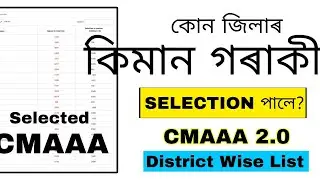 CMAAA 2.0  Selection List/ District Wise Selection List/ CMAAA SELECTED Message/ Training 