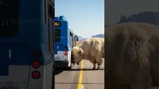 Bison Fights To Save Passagers From Deadly Accident! #rescue #animals #wildlife
