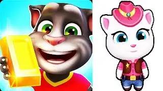 TALKING TOM GOLD RUN NEW COWBOY ANGELA FULL SCREEN GAMEPLAY
