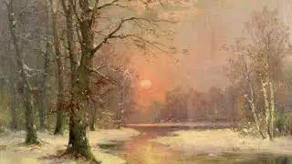 Winter Sunset Landscape 🌅 | Vintage Winter Art Screensaver for TV | Relaxing Frame TV Slideshow
