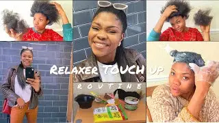 3 MONTHS RELAXER TOUCH UP ROUTINE !! MY HAIR GREW + vlog #healthyhairgrowth #relaxerhair