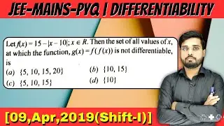 Let f(x)=15-|x-10|, at which the function, g(x) = f(f(x)) is not differentiable