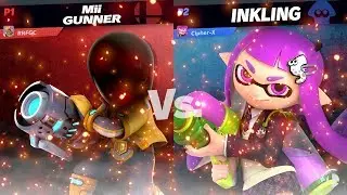 Hyperbolic Smash Ultimate Battles: RoysRevengeFGC (Mii Gunner) vs Cipher-X (Inkling)