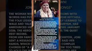 Joni Mitchell (82) SILENT Again! 🚑 