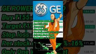 GE POWER INDIA LTD,Buy ₹155-₹184,Target ₹190,Per stock earning ₹3%-16%, #holdingstock