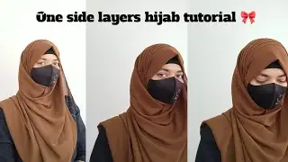 Hijab tutorial one side layers 🎀 || Saniyasohel|| very easy and simple hijab tutorial||