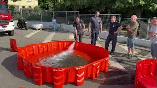 Mobile Hochwasser Barriere / Nofloods - Test Stadtfeuerwehr St.P&ouml;lten