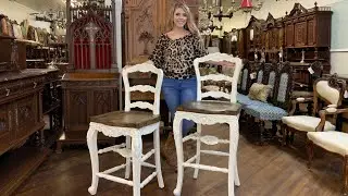 Discover Elegant French Country Whitewash Bar Stools