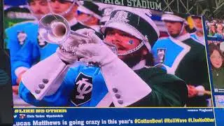 Tulane Green Wave marching band halftime 2023 Cotton Bowl screen view 1/2/23