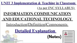 Information Communication Technology (ICT) In Education|Hindi Lecture|ICT|NOTES