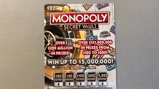 MONOPOLY SECRET VAULT SCRATCH OFF FROM THE FLORIDA LOTTERY