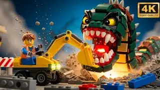 LEGO City Excavator vs. Giant Underground Worm Monster! 🐛🚜⚔️