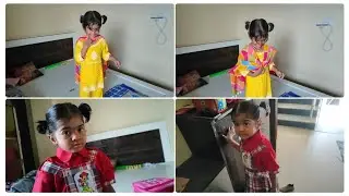 chitthi talli new uniform 💞🥰#telugu vlogs#nehareddy official#schoollife #memories