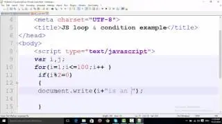 Basic Javascript part-07(for and nested for loop example)
