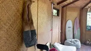 Iyengar yoga - head stand with chairs