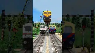 TRAINS CROSSING BUMPY BRANCHED RAILROAD CROSSING #train