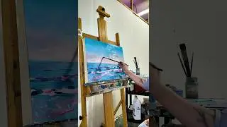 A little ocean painting just for fun #oilpainting #paintingprocess #paintingtimelapse #ocean