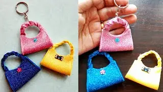 DIY Mini Hand bag keychain | foam sheet craft | easy tutorials with parooz craft #keychain #handbag