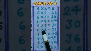 6 ka Table | Multiplication Table of 6 | @rsgauri  #rsgauri #multiplication #tables #shorts #short