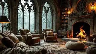 Peaceful Fireplace on a Rainy Day | Calm & Cozy Atmosphere for Rest”