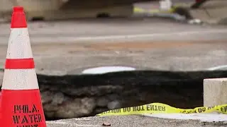 Water main break causes sinkhole to expand in West Oak Lane