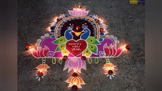 New Year Special Peacock Kolam 🦚 | Festive Rangoli 2026