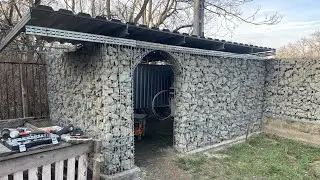 Building a Garden Tool Shed from Gabion | DIY Outdoor Project