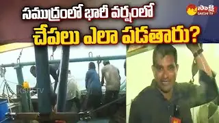 Fisherman How Do Hunting Fish  In Sea During Heavy Rain | Fisherman Life Style | Sakshi TV