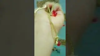 golden chain with red cherry pendant necklaces.#reels #letssparklewithme #jewelry #cherry #viral