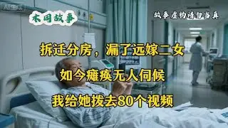 拆迁分房，漏了远嫁二女，如今瘫痪无人伺候，我给她拨去80个视频