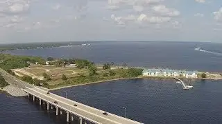 Flying Around Dupont Bridge (Florida) on a Beautiful Day