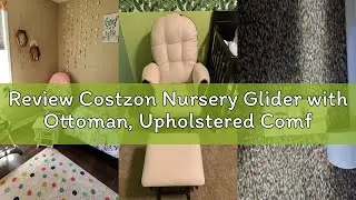 Review Costzon Nursery Glider with Ottoman, Upholstered Comfort Glider Rocker with Padded Cushion, S