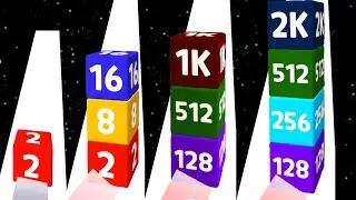 Merge Road Cube 2048 - 2048 Game Numbers Match - All Levels Gameplay