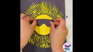 Sun craft fork painting for kids