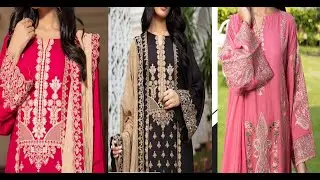 Linen Dress Design | Linen Fabric | Linen Suit | 3Piece Embroidered With Embroidered Dupatta
