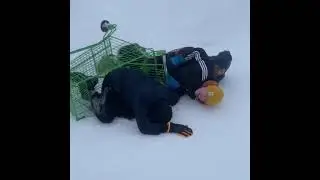 Sledding Down Hill In A Shopping Cart! | PositiveLife