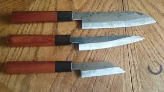 Santoku, Petty, Mini kiritsuke single bevel 66 HRC 26C3