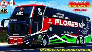 Map Per&uacute; NCS V6 | CARAZ-LIMA | NEOBUS NEW ROAD N10 DD | JH3D | Flores Vip #ets2per&ugrave; #busesdelperu